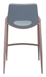 ZUO Desi Counter Stool (Set of 2) Azure Gray & Walnut