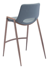 ZUO Desi Counter Stool (Set of 2) Azure Gray & Walnut