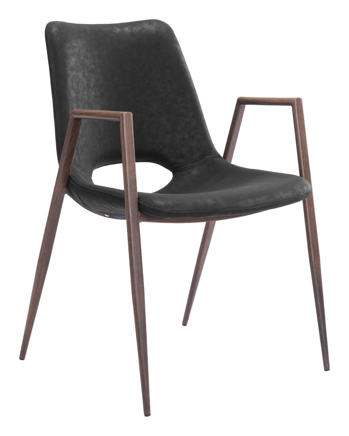 ZUO Desi Dining Chair (Set of 2) Black & Walnut