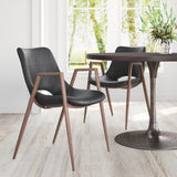 ZUO Desi Dining Chair (Set of 2) Black & Walnut