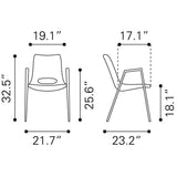 ZUO Desi Dining Chair (Set of 2) Black & Walnut
