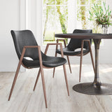 ZUO Desi Dining Chair (Set of 2) Black & Walnut