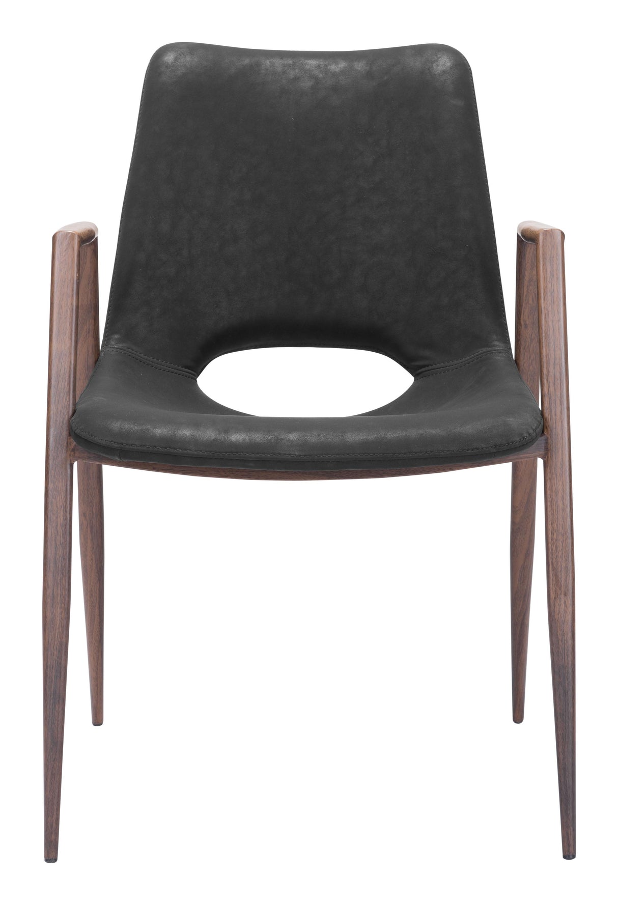 ZUO Desi Dining Chair (Set of 2) Black & Walnut