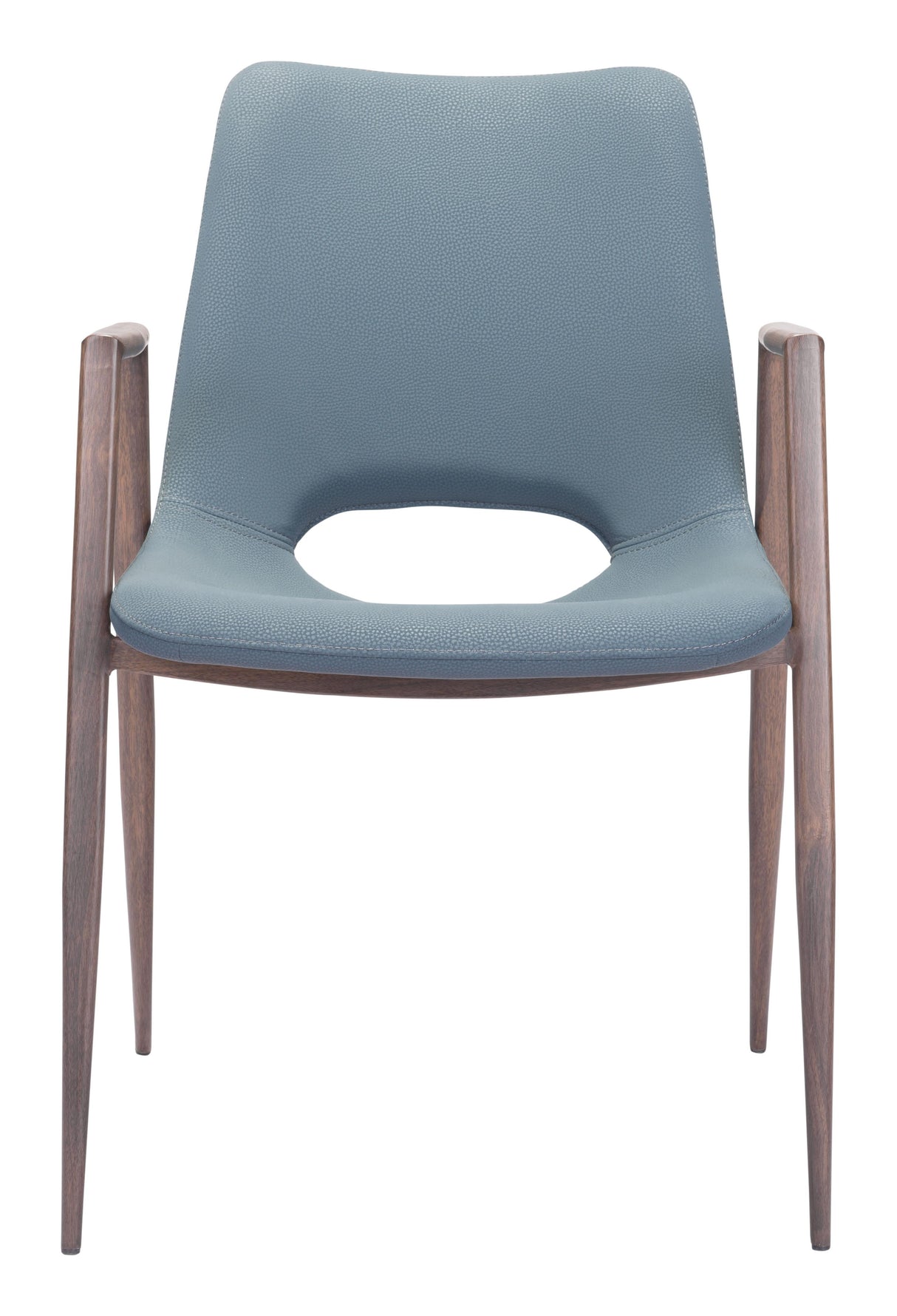 ZUO Desi Dining Chair (Set of 2) Azure Gray & Walnut