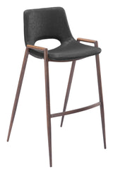 ZUO Desi Barstool (Set of 2) Black & Walnut
