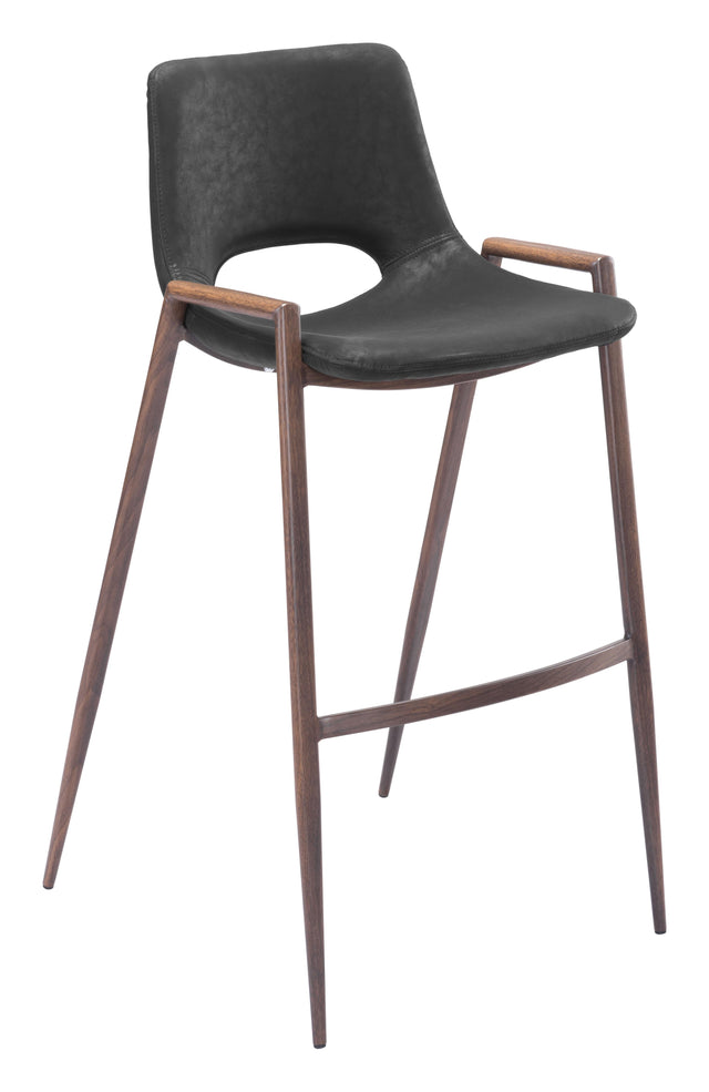 ZUO Desi Barstool (Set of 2) Black & Walnut