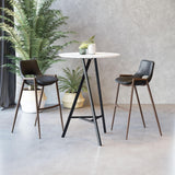 ZUO Desi Barstool (Set of 2) Black & Walnut