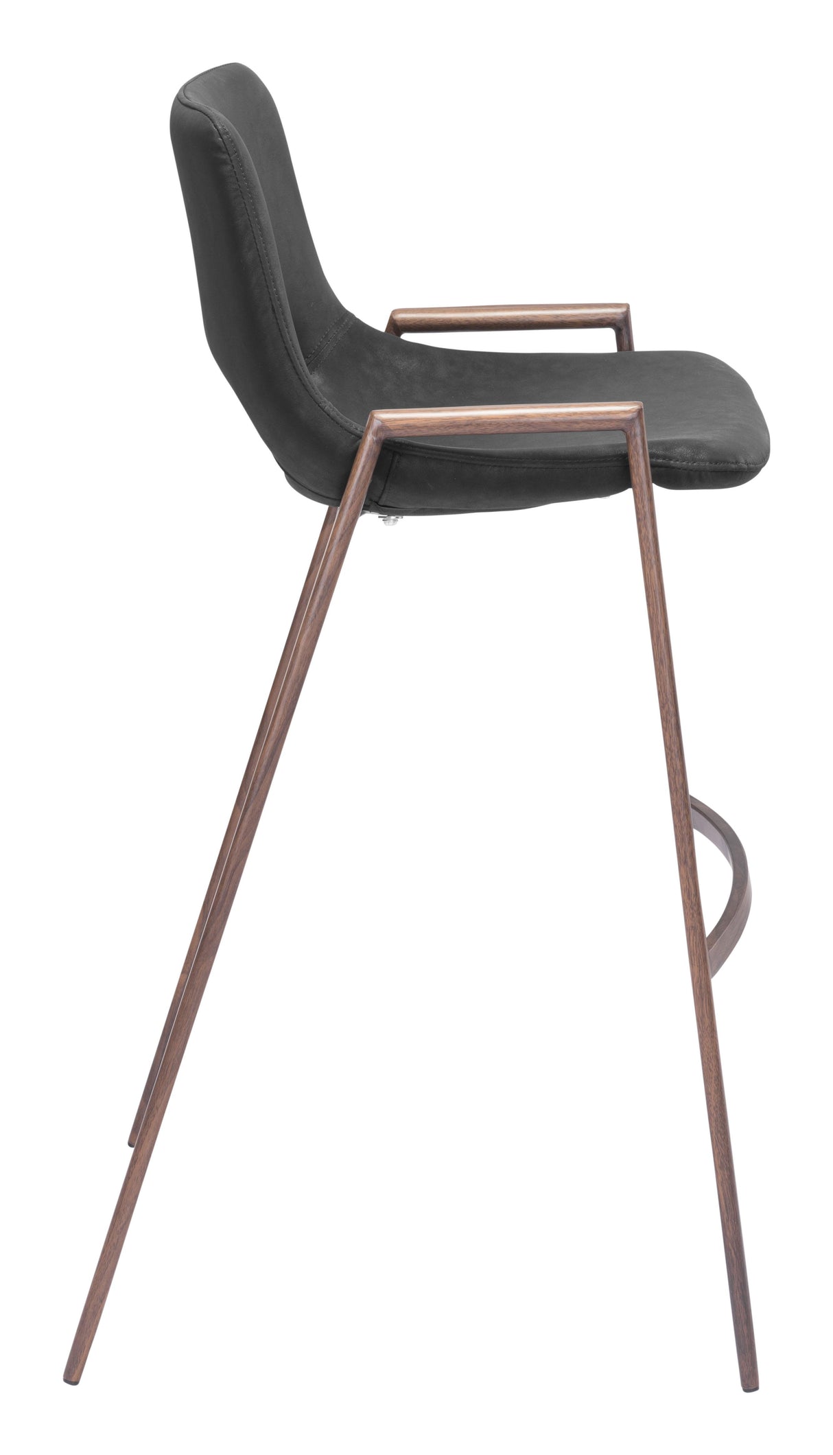 ZUO Desi Barstool (Set of 2) Black & Walnut