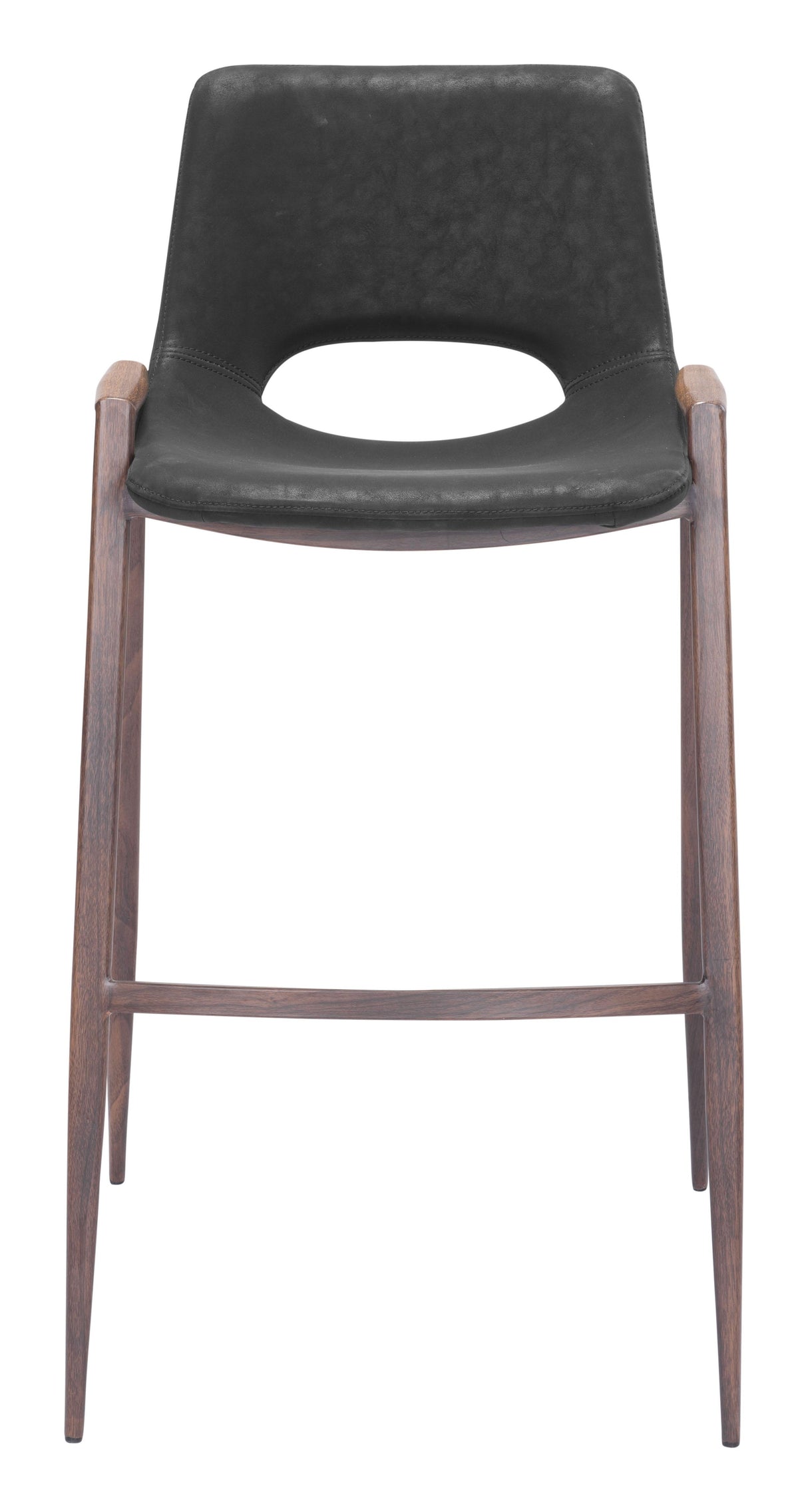 ZUO Desi Barstool (Set of 2) Black & Walnut