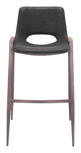 ZUO Desi Barstool (Set of 2) Black & Walnut