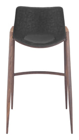 ZUO Desi Barstool (Set of 2) Black & Walnut