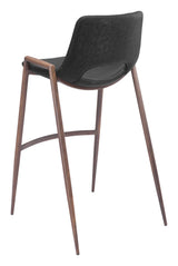ZUO Desi Barstool (Set of 2) Black & Walnut