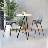 ZUO Desi Barstool (Set of 2) Azure Gray & Walnut