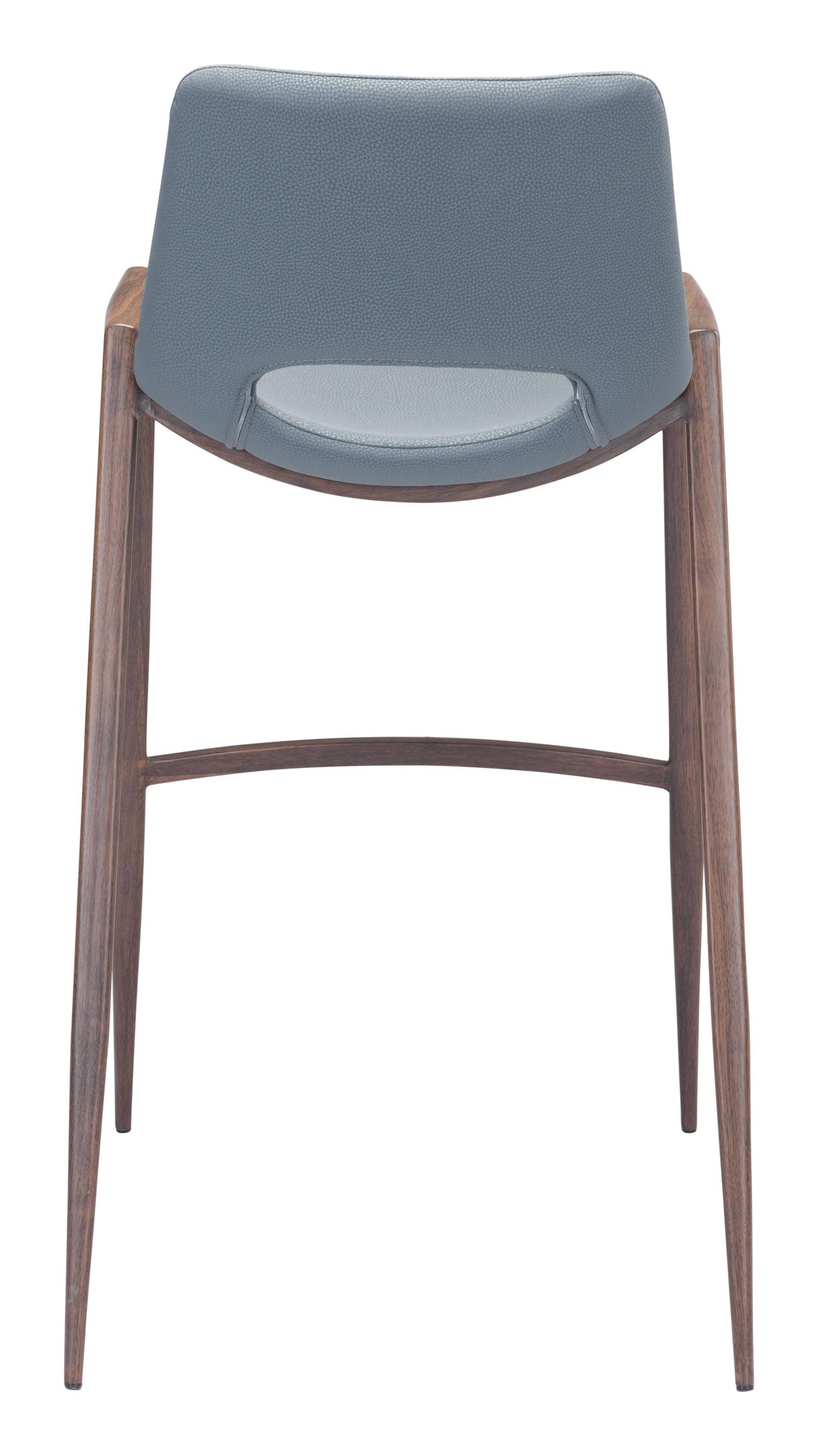 ZUO Desi Barstool (Set of 2) Azure Gray & Walnut