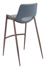 ZUO Desi Barstool (Set of 2) Azure Gray & Walnut