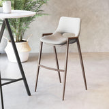 ZUO Desi Barstool (Set of 2) Beige & Walnut