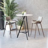 ZUO Desi Barstool (Set of 2) Beige & Walnut