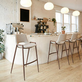 ZUO Desi Barstool (Set of 2) Beige & Walnut