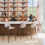 ZUO Desi Barstool (Set of 2) Beige & Walnut