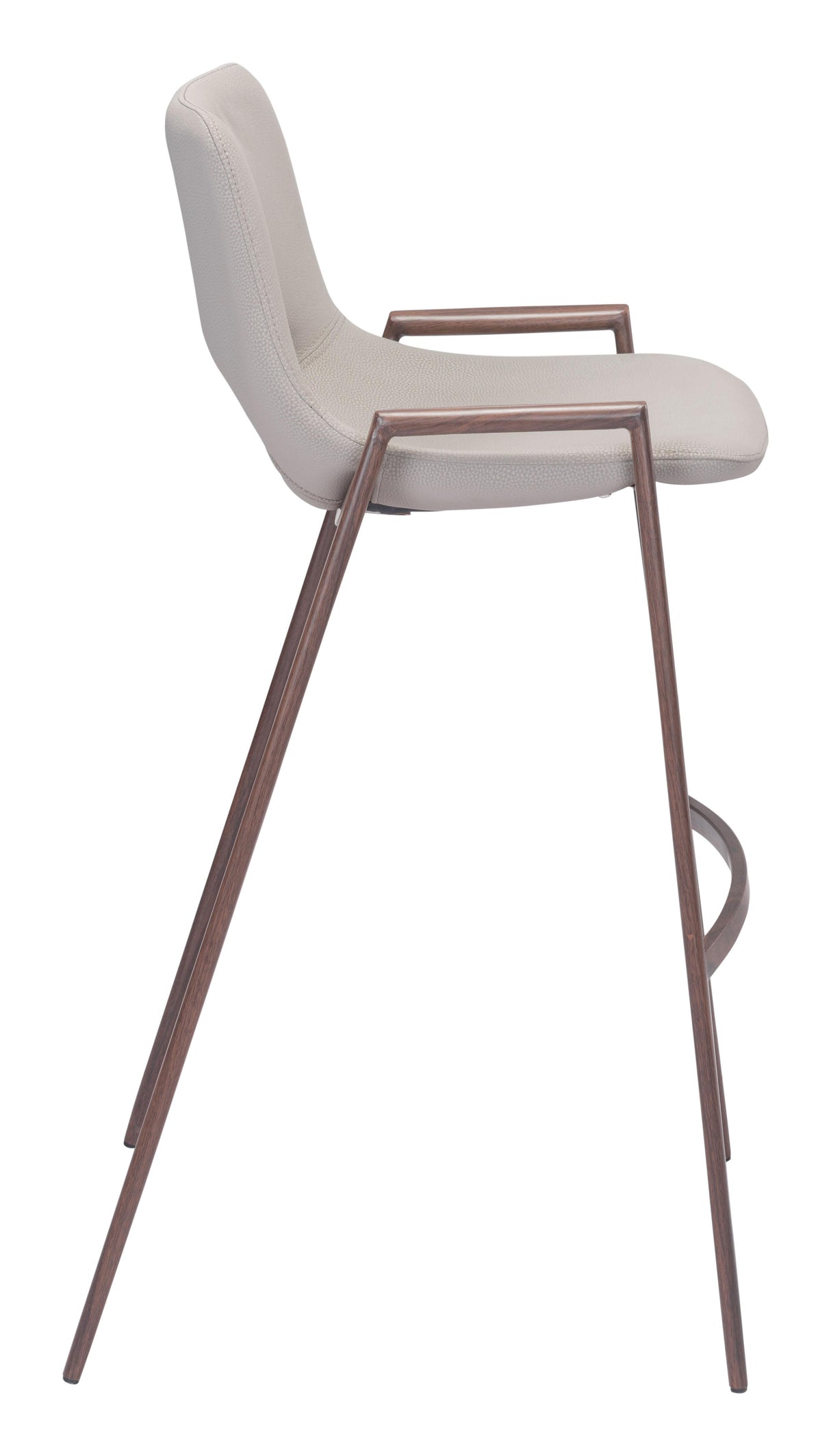 ZUO Desi Barstool (Set of 2) Beige & Walnut