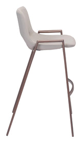 ZUO Desi Barstool (Set of 2) Beige & Walnut