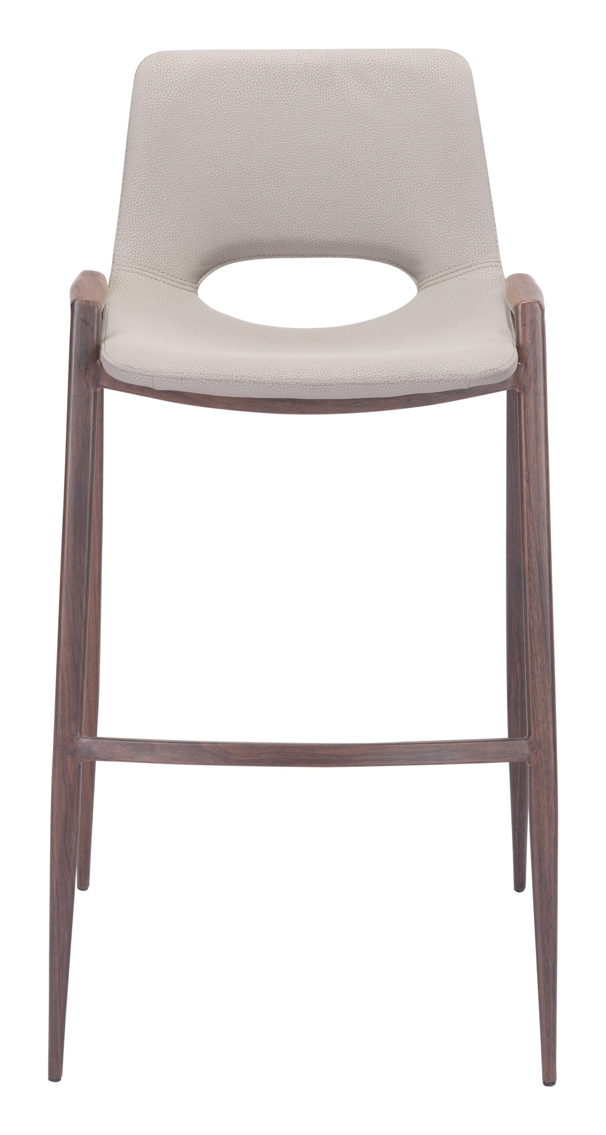 ZUO Desi Barstool (Set of 2) Beige & Walnut