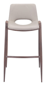 ZUO Desi Barstool (Set of 2) Beige & Walnut
