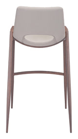 ZUO Desi Barstool (Set of 2) Beige & Walnut