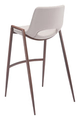 ZUO Desi Barstool (Set of 2) Beige & Walnut