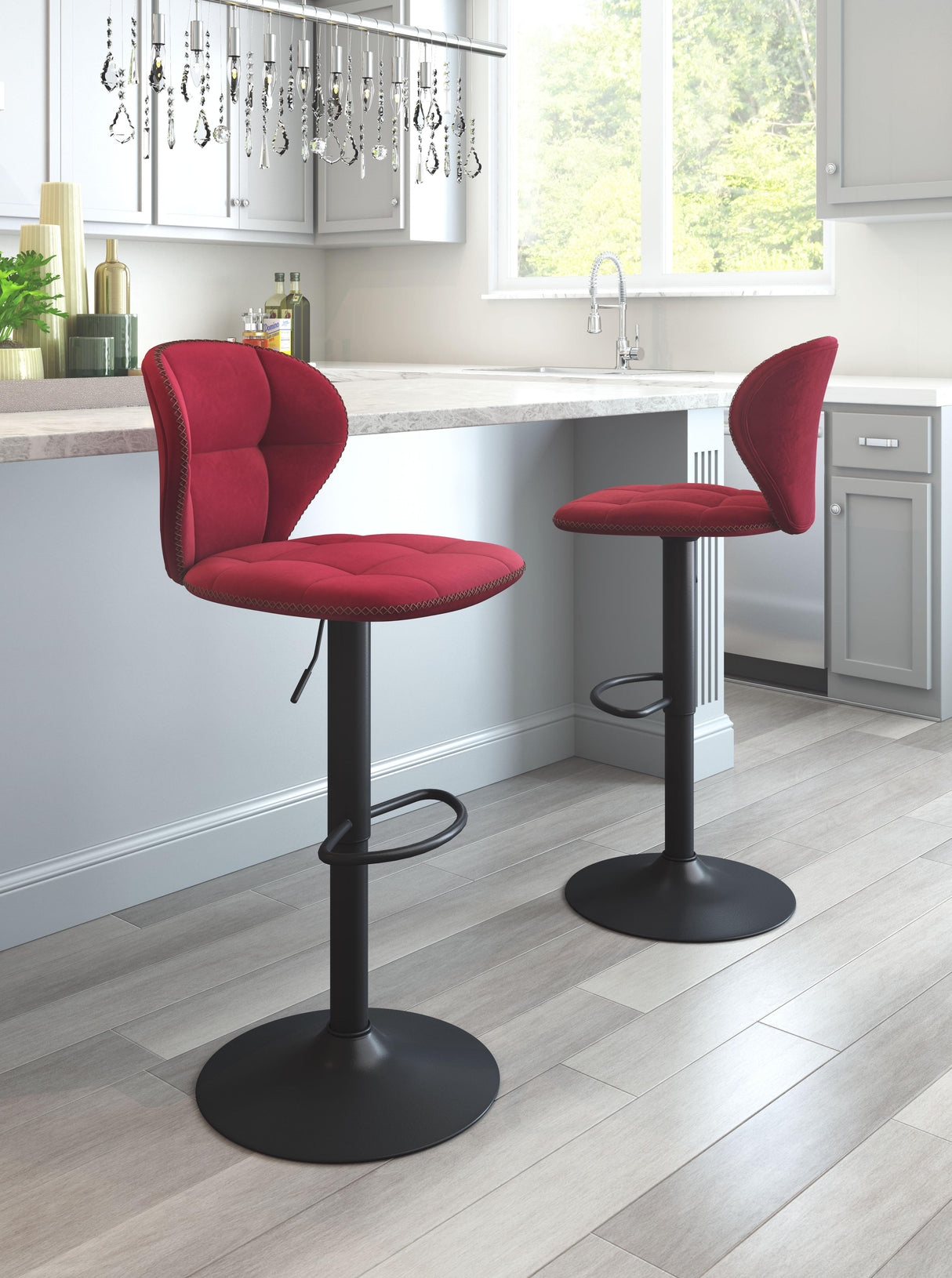 ZUO Salem Barstool Red