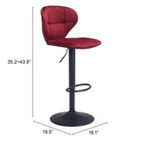 ZUO Salem Barstool Red