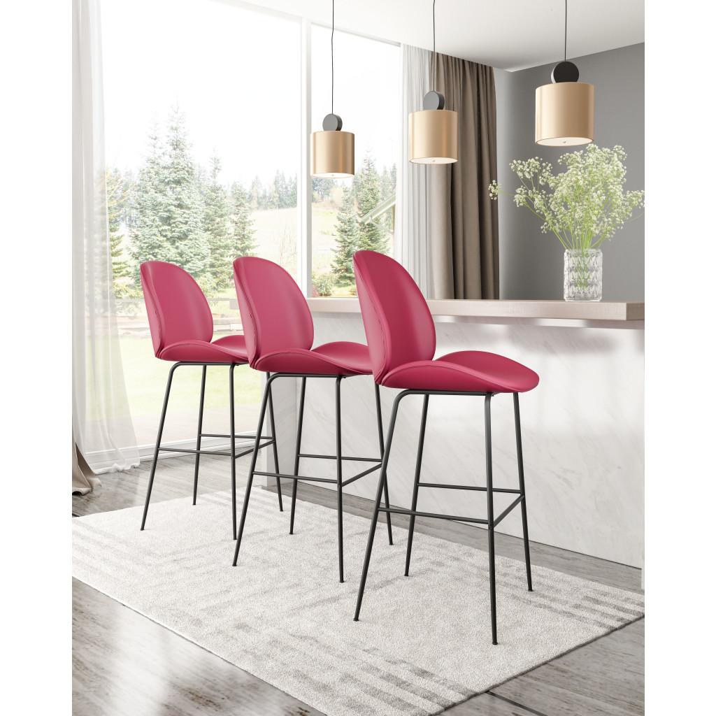 ZUO Miles Barstool Red