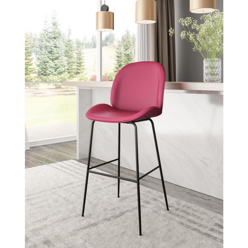 ZUO Miles Barstool Red
