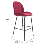 ZUO Miles Barstool Red