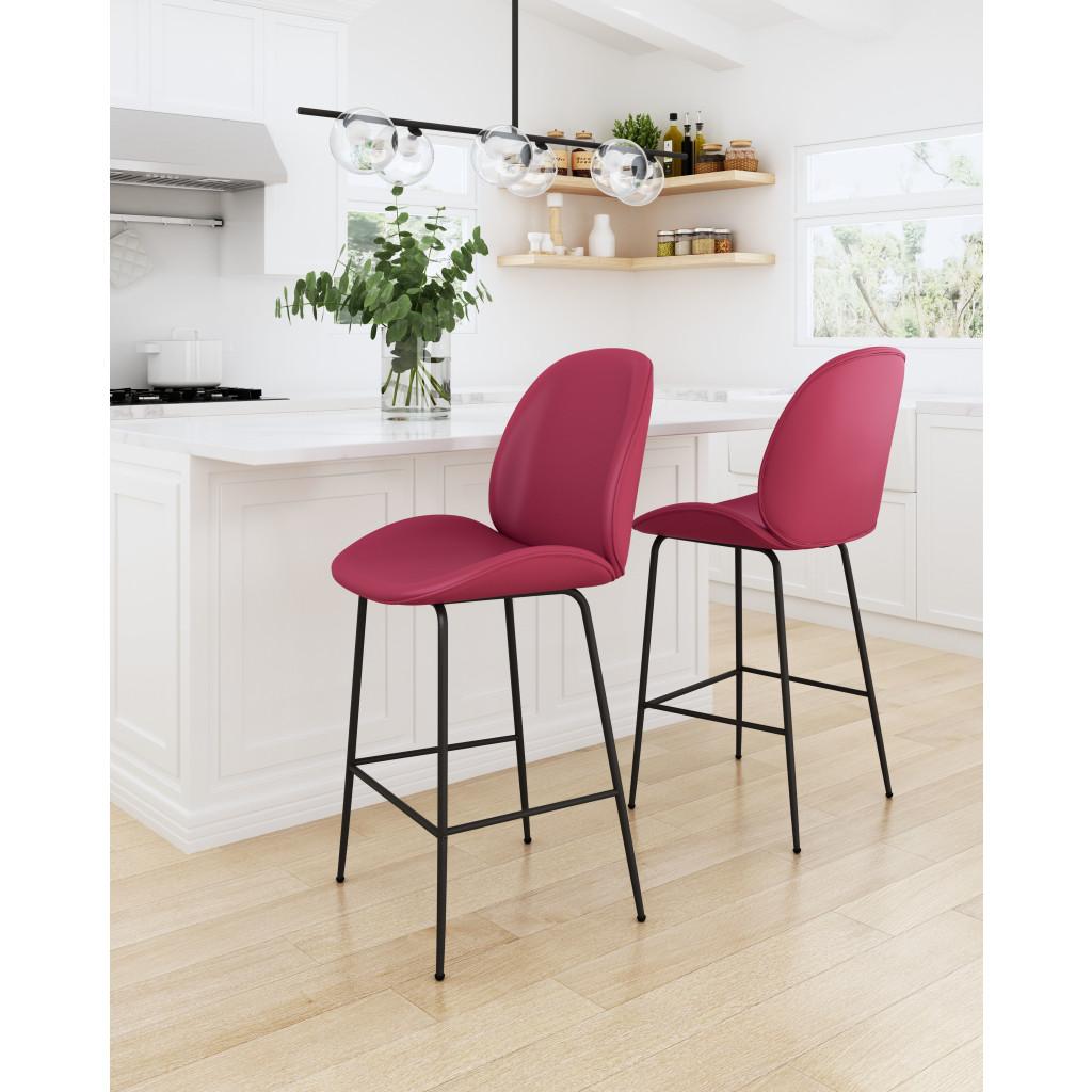 ZUO Miles Counter Stool Red