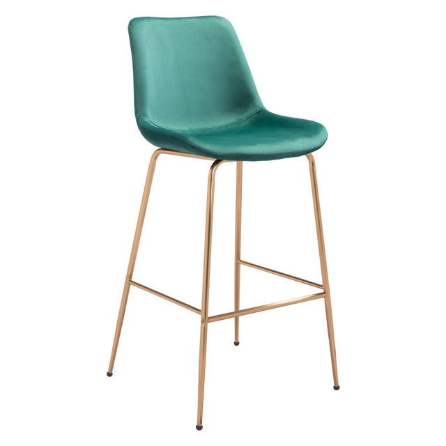 ZUO Tony Barstool Green & Gold
