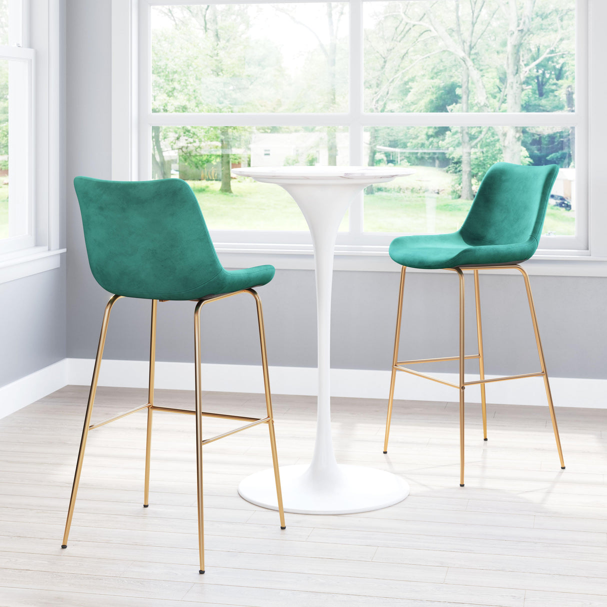ZUO Tony Barstool Green & Gold
