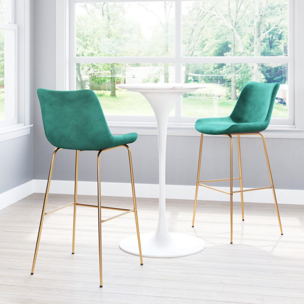 ZUO Tony Barstool Green & Gold