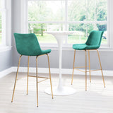 ZUO Tony Barstool Green & Gold