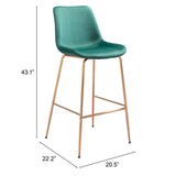 ZUO Tony Barstool Green & Gold