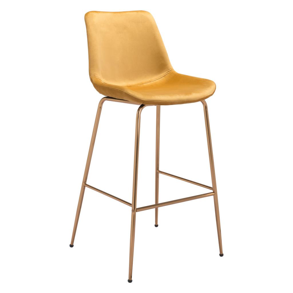 ZUO Tony Barstool Yellow & Gold