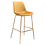 ZUO Tony Barstool Yellow & Gold