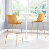 ZUO Tony Barstool Yellow & Gold