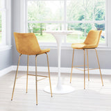 ZUO Tony Barstool Yellow & Gold