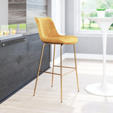ZUO Tony Barstool Yellow & Gold