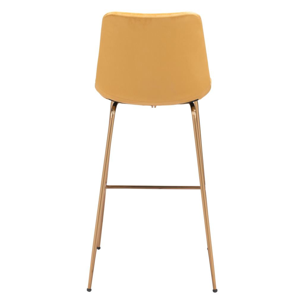 ZUO Tony Barstool Yellow & Gold