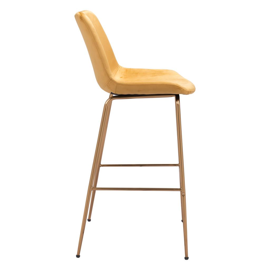 ZUO Tony Barstool Yellow & Gold