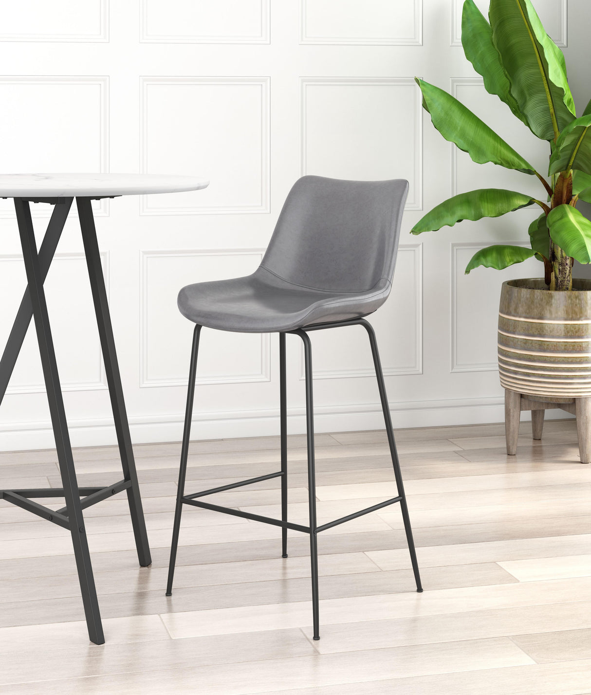 ZUO Byron Barstool Gray