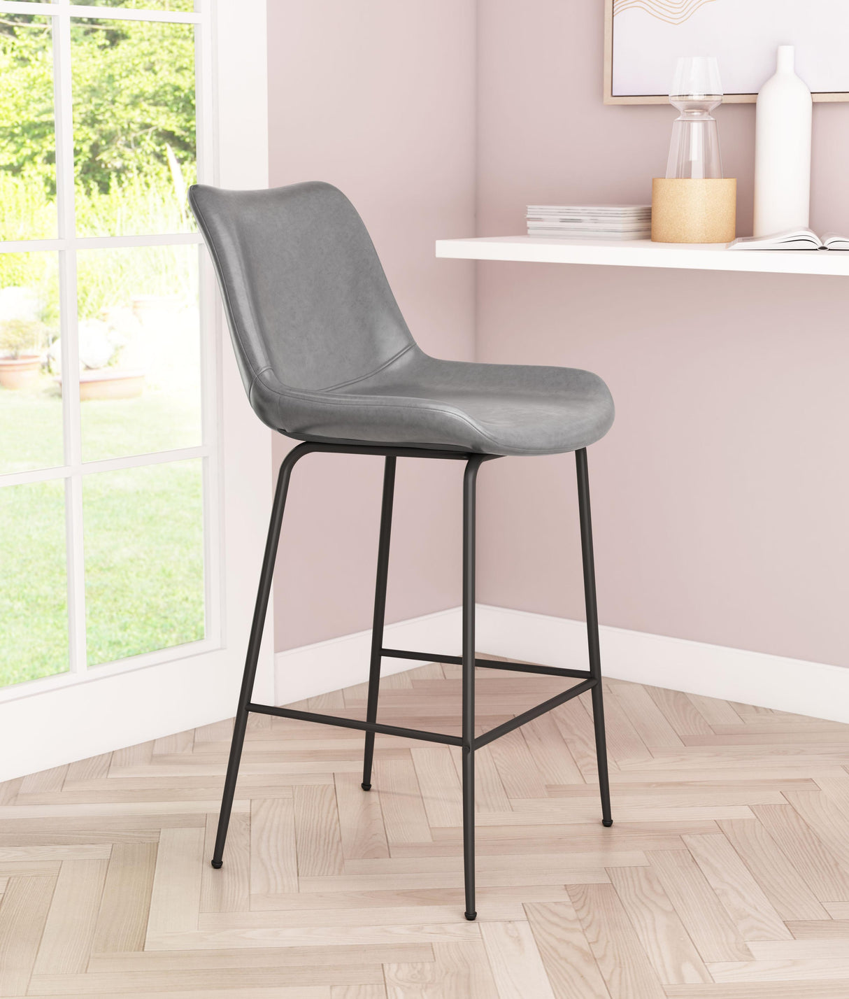 ZUO Byron Counter Stool Gray