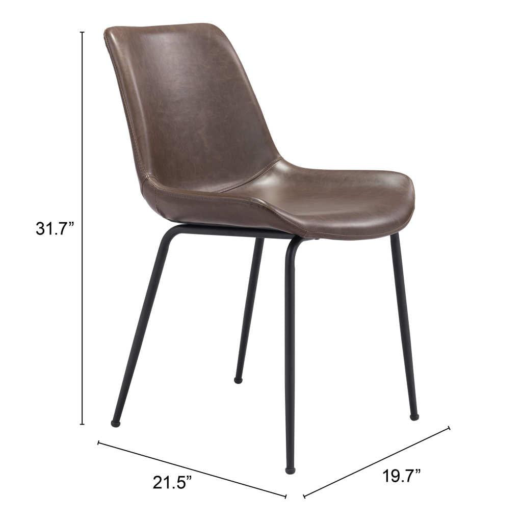 ZUO Byron Dining Chair (Set of 2) Brown